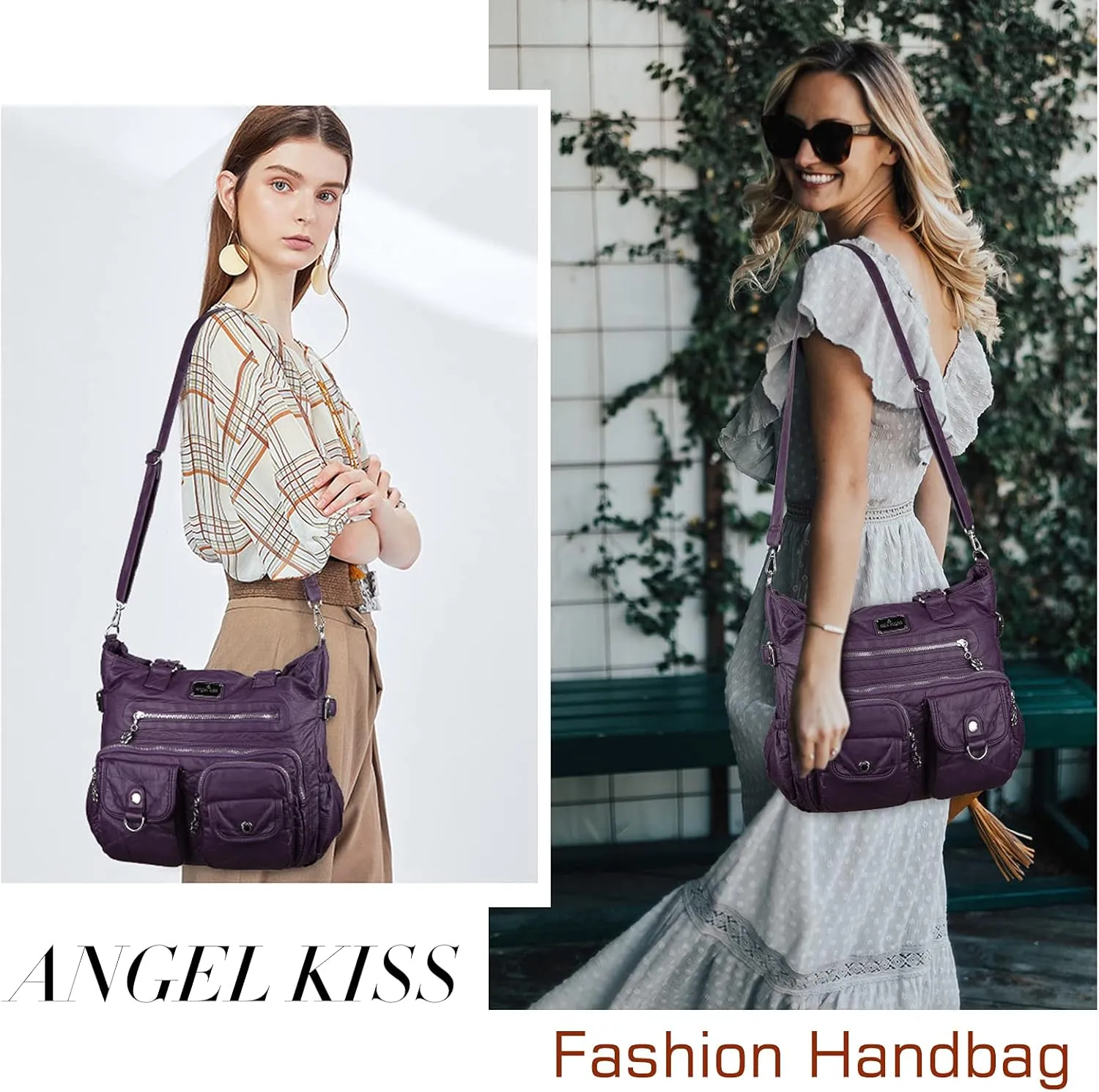 Angelkiss Purses and Handbag for Women Soft Leather Hobo Bags Satchel Shoulder Bags Ladies Tote Crossbody Bag