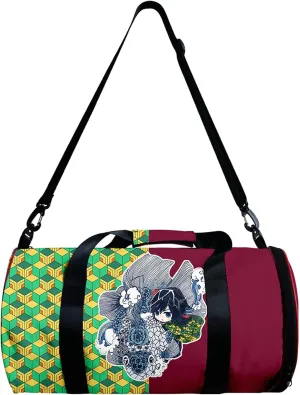 Anime Demon Slay Large Capacity Gym Bag Manga Kemitsu Sport Duffel Bag With Shoe Bag(Giyuu Wave)