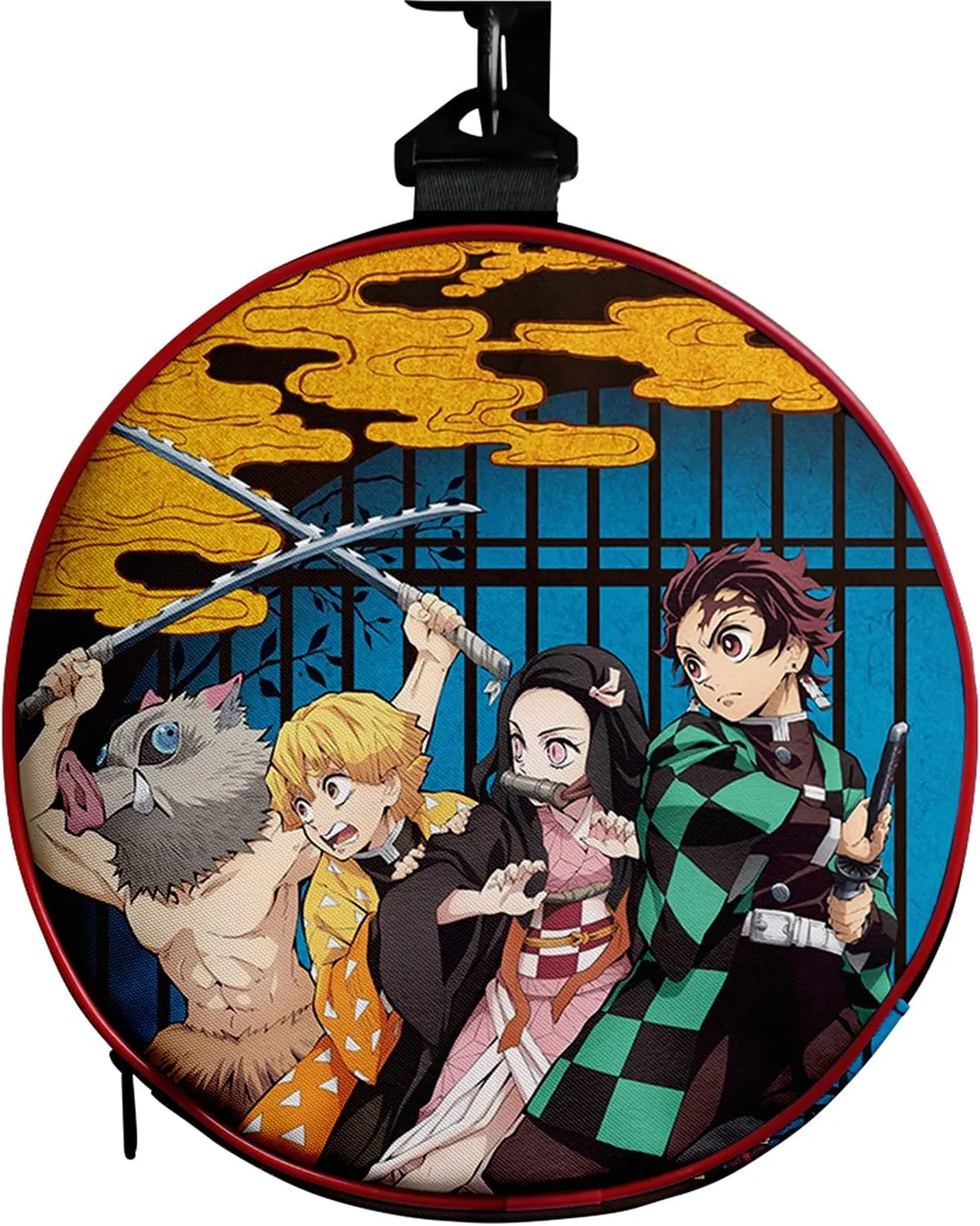 Anime Demon Slay Large Capacity Gym Bag Manga Kemitsu Sport Duffel Bag With Shoe Bag(Group Gold)