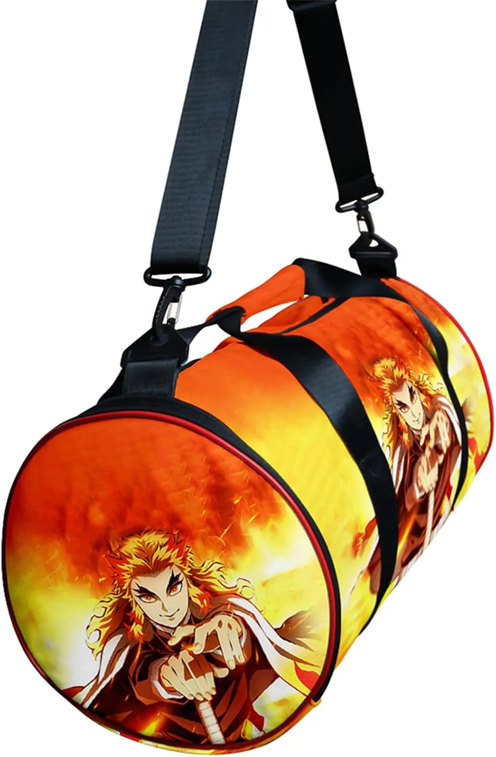 Anime Demon Slay Large Capacity Gym Bag Manga Kemitsu Sport Duffel Bag With Shoe Bag(Kyoujurou)