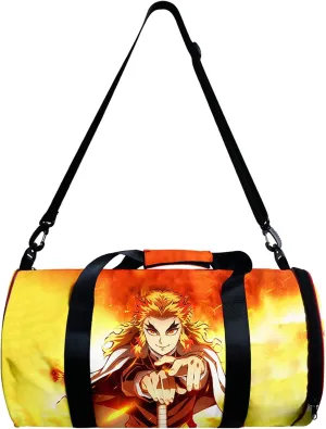 Anime Demon Slay Large Capacity Gym Bag Manga Kemitsu Sport Duffel Bag With Shoe Bag(Kyoujurou)