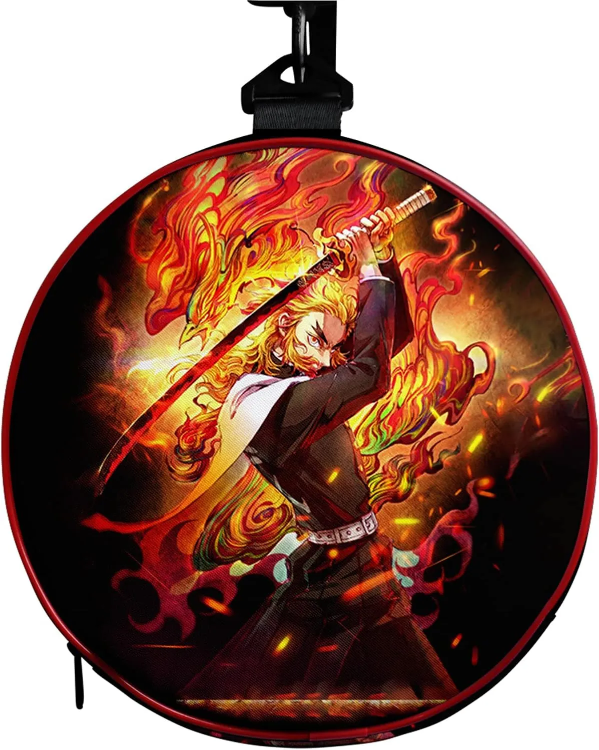 Anime Demon Slayer Large Capacity Gym Bag Manga Kemitsu No Yaiba Sport Duffel Bag With Shoe Bag(Kyoujurou Black)