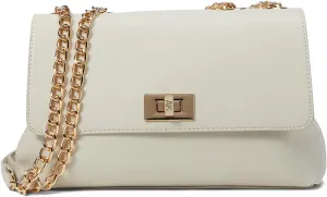 Anne Klein Convertible Flap Shoulder Bag with Enamel Turnlock