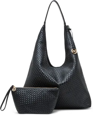 Anne Klein large woven hobo with pouch