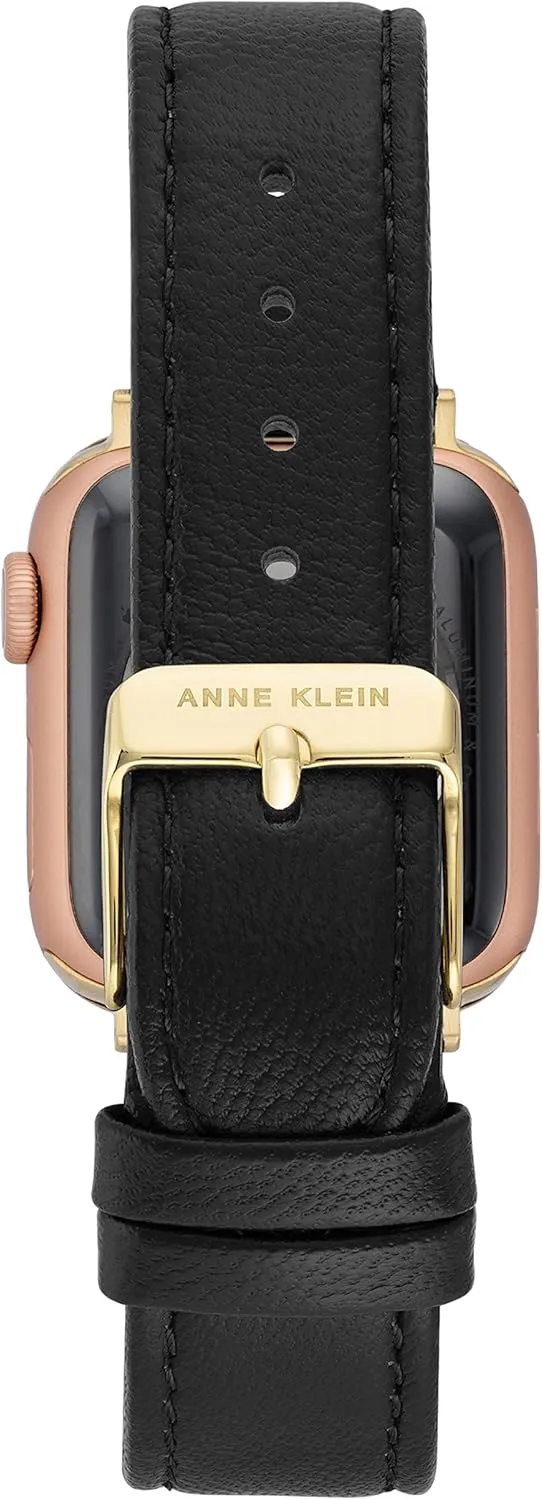 Anne Klein Leather Fashion Band for Apple Watch Secure, Adjustable, Apple Watch Band Replacement, Fits Most Wrists