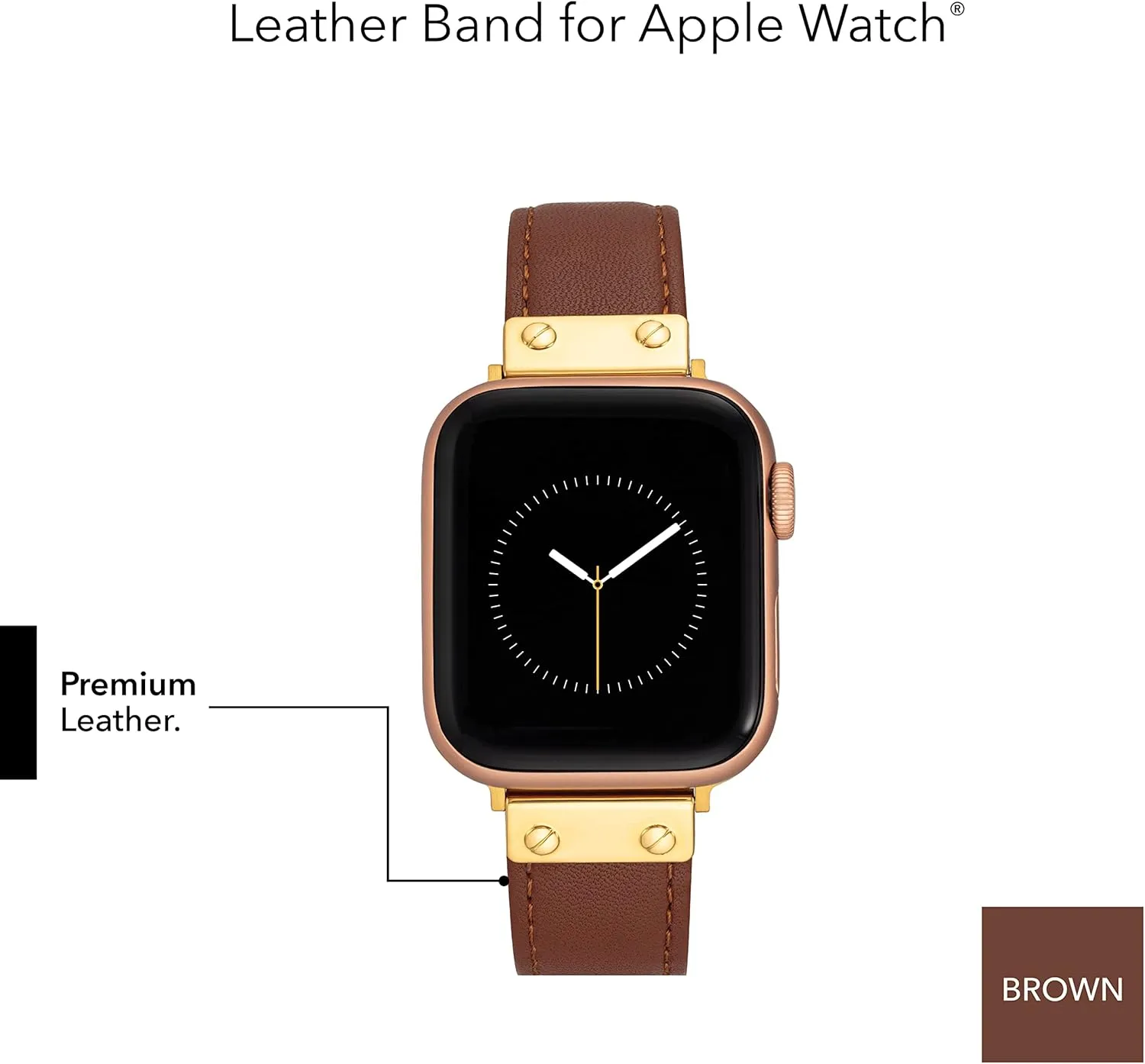 Anne Klein Leather Fashion Band for Apple Watch Secure, Adjustable, Apple Watch Band Replacement, Fits Most Wrists