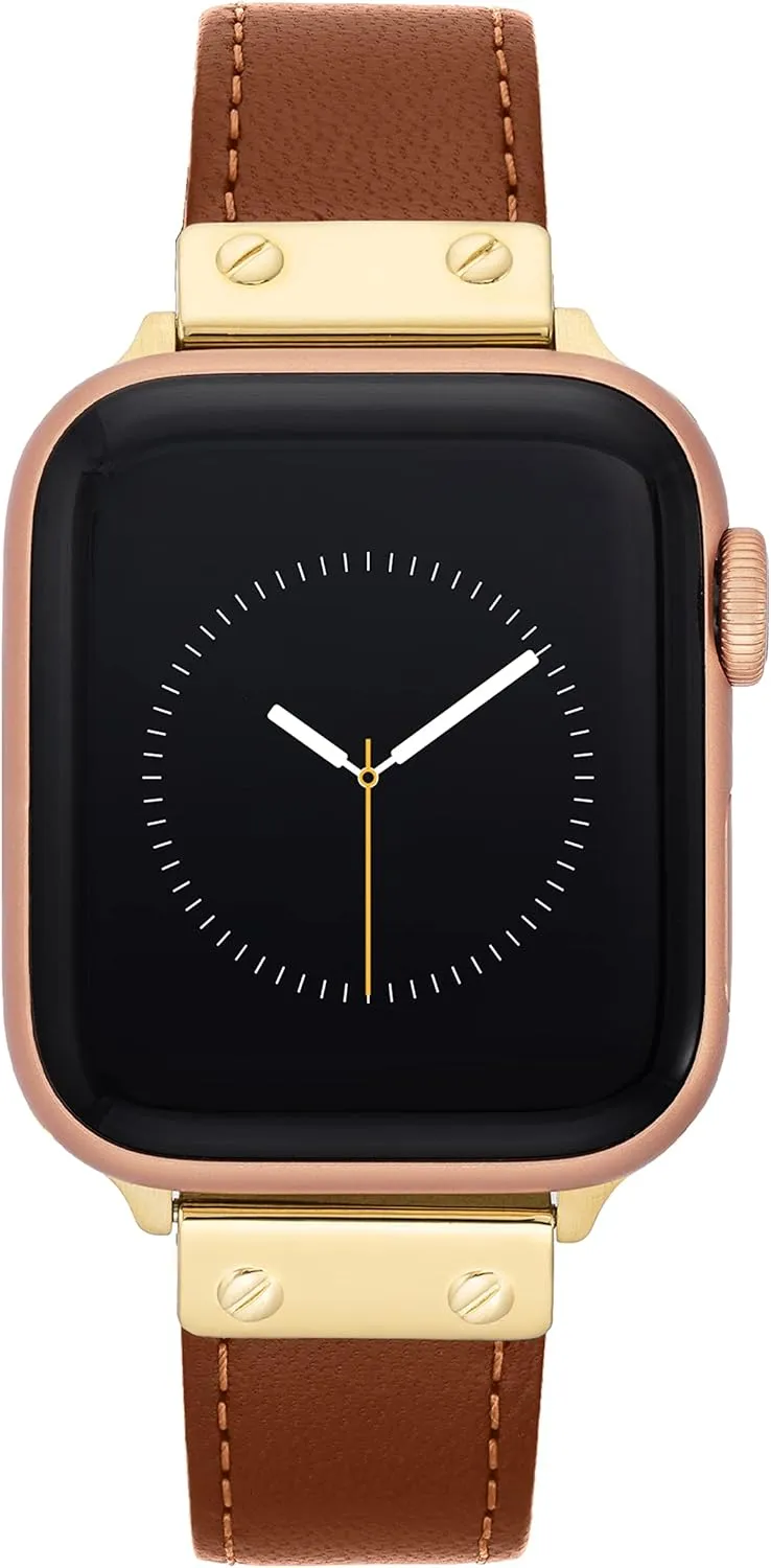 Anne Klein Leather Fashion Band for Apple Watch Secure, Adjustable, Apple Watch Band Replacement, Fits Most Wrists