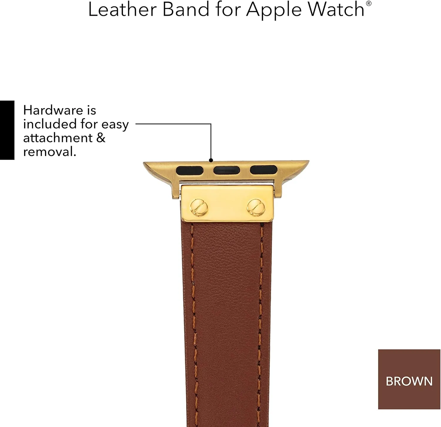 Anne Klein Leather Fashion Band for Apple Watch Secure, Adjustable, Apple Watch Band Replacement, Fits Most Wrists