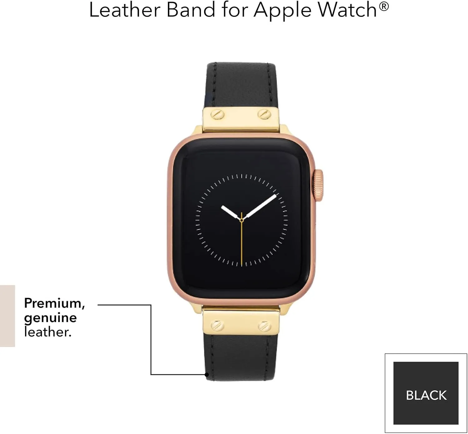 Anne Klein Leather Fashion Band for Apple Watch Secure, Adjustable, Apple Watch Band Replacement, Fits Most Wrists