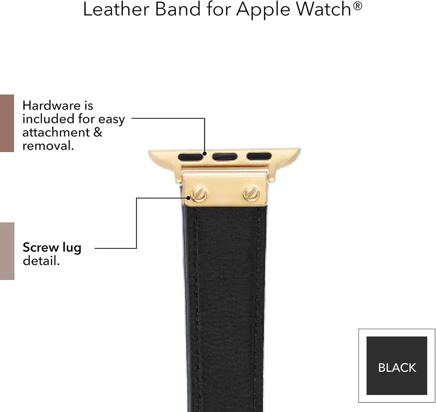 Anne Klein Leather Fashion Band for Apple Watch Secure, Adjustable, Apple Watch Band Replacement, Fits Most Wrists
