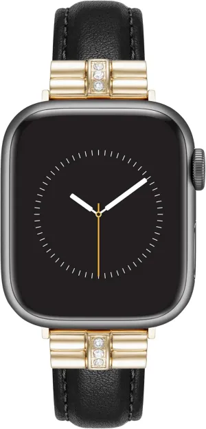 Anne Klein Sustainable Leather Fashion Band for Apple Watch Secure, Adjustable, Apple Watch Band Replacement, Fits Most Wrists