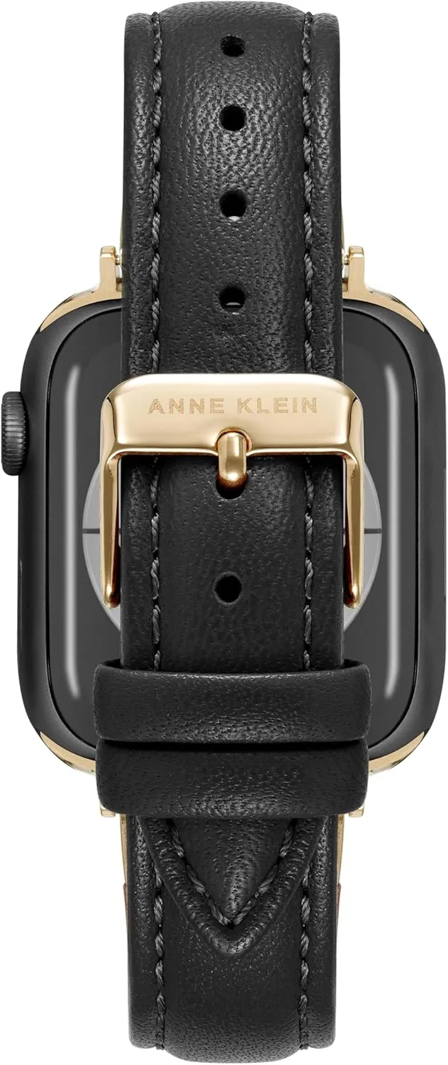 Anne Klein Sustainable Leather Fashion Band for Apple Watch Secure, Adjustable, Apple Watch Band Replacement, Fits Most Wrists