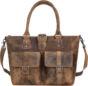 ANTONIO VALERIA Beck Hunter Leather Top Handle Bag for Women