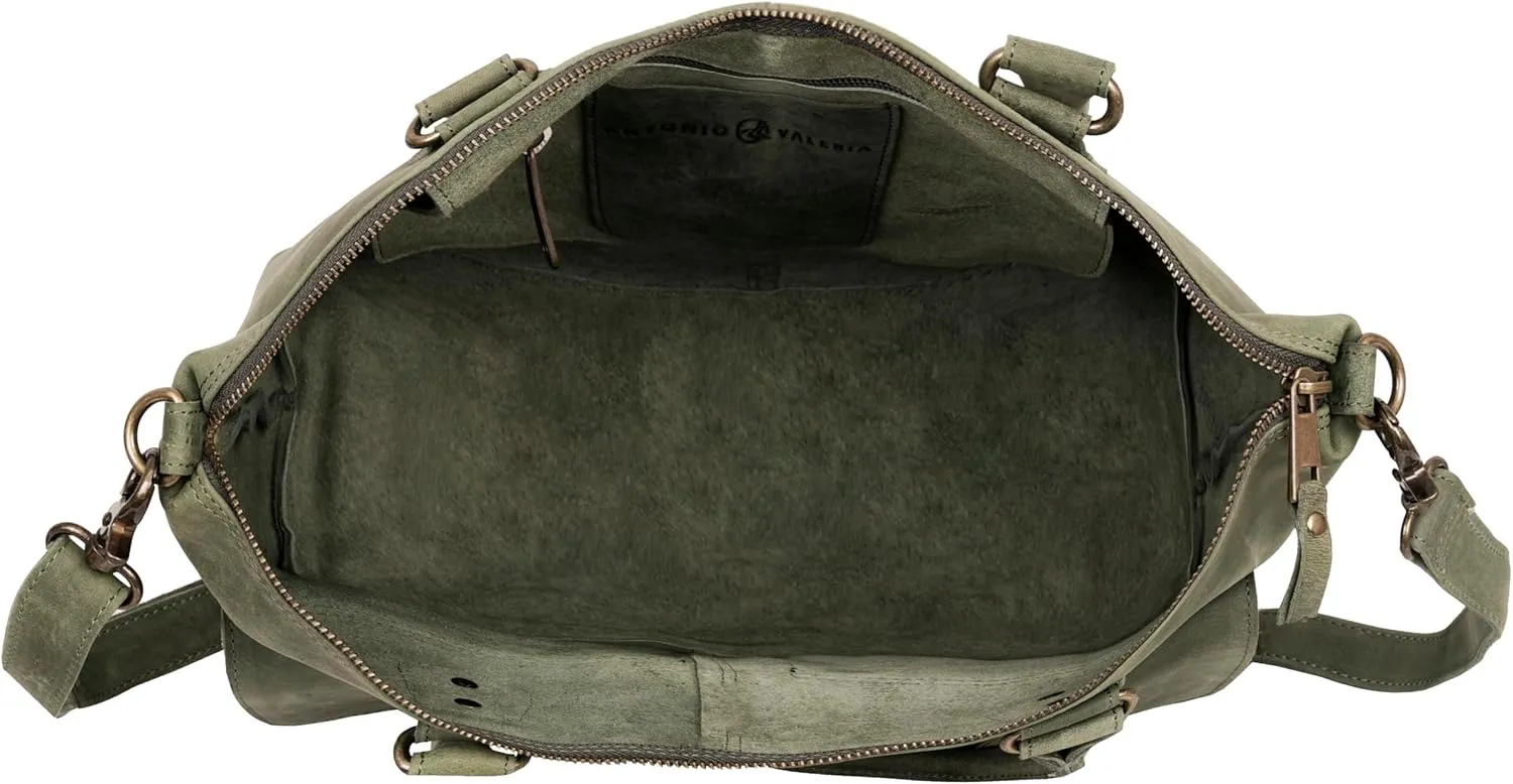 ANTONIO VALERIA Beck Hunter Leather Top Handle Bag for Women