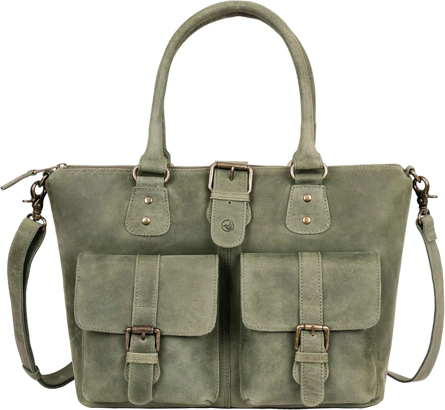 ANTONIO VALERIA Beck Hunter Leather Top Handle Bag for Women