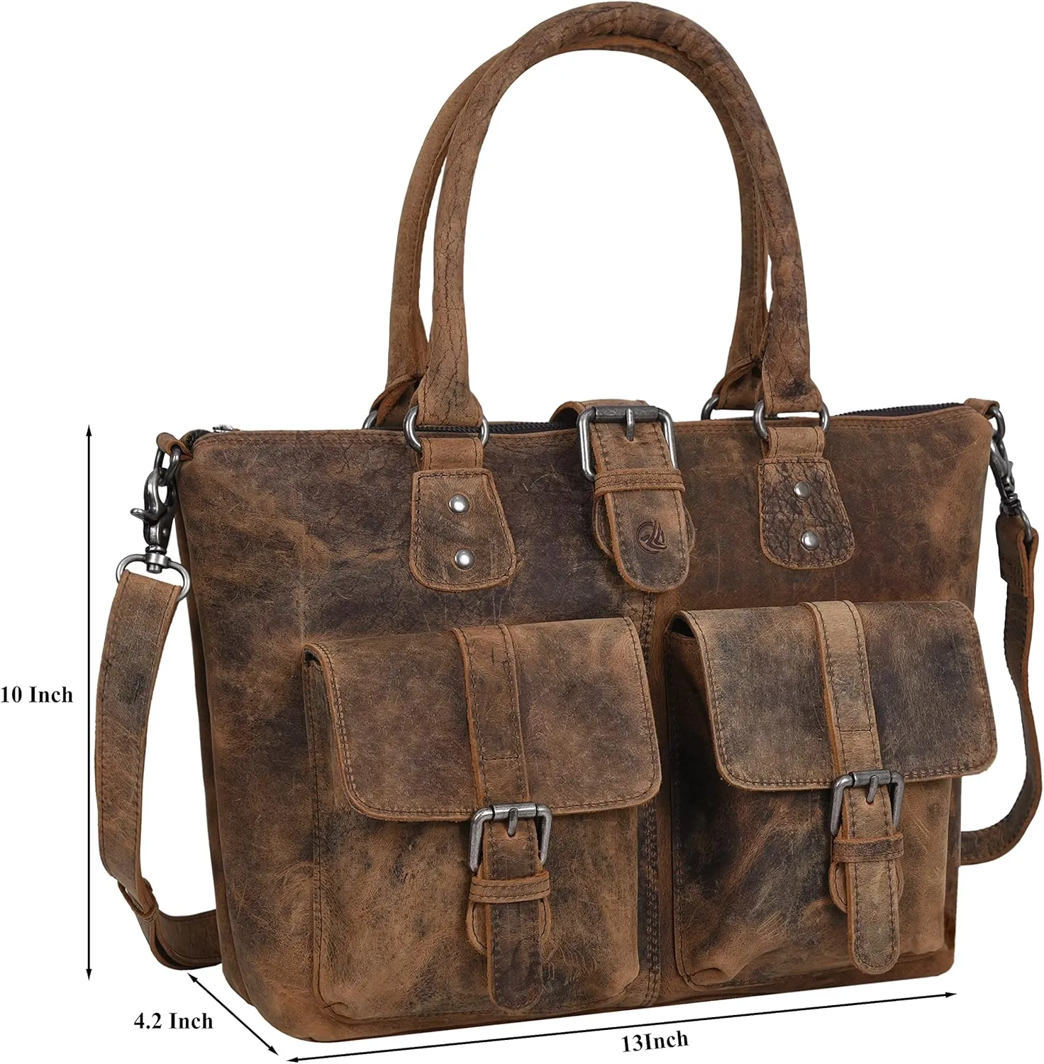 ANTONIO VALERIA Beck Hunter Leather Top Handle Bag for Women