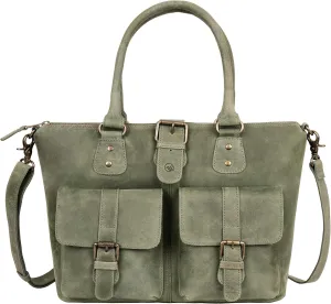 ANTONIO VALERIA Beck Hunter Leather Top Handle Bag for Women