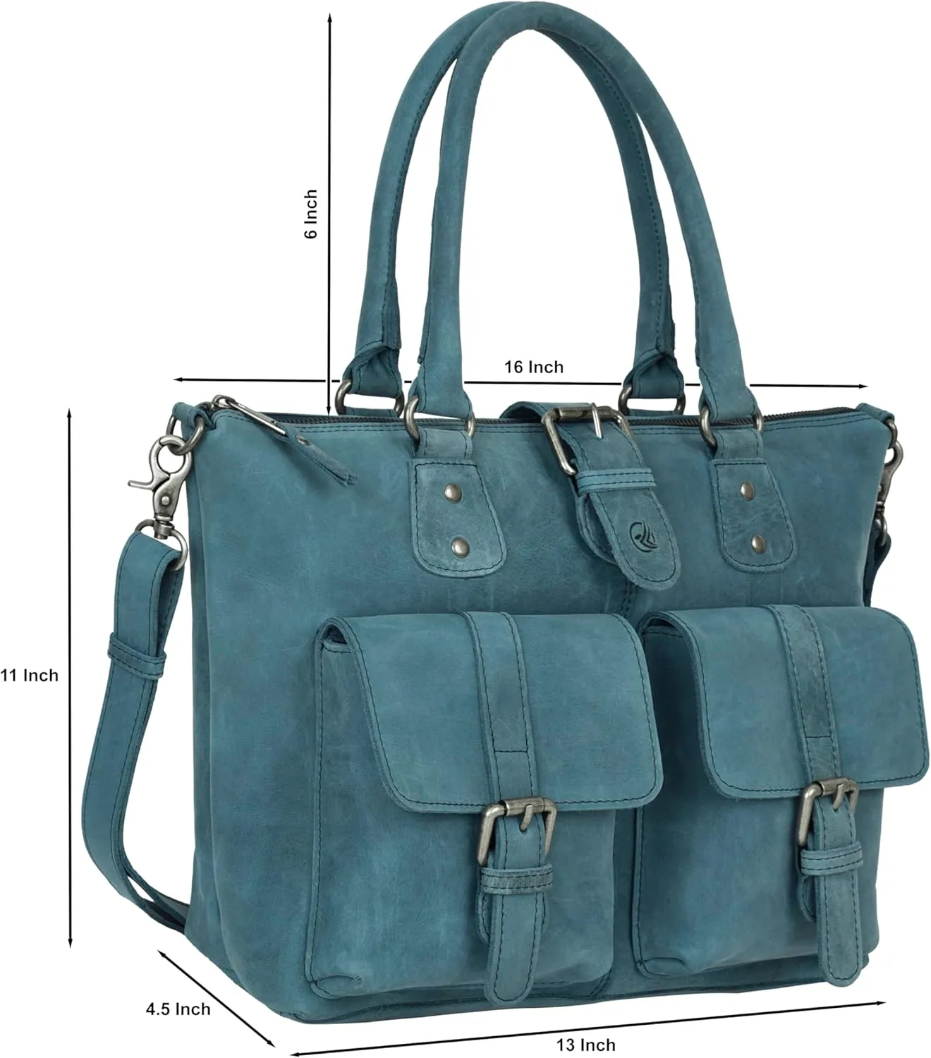 ANTONIO VALERIA Beck Hunter Leather Top Handle Bag for Women
