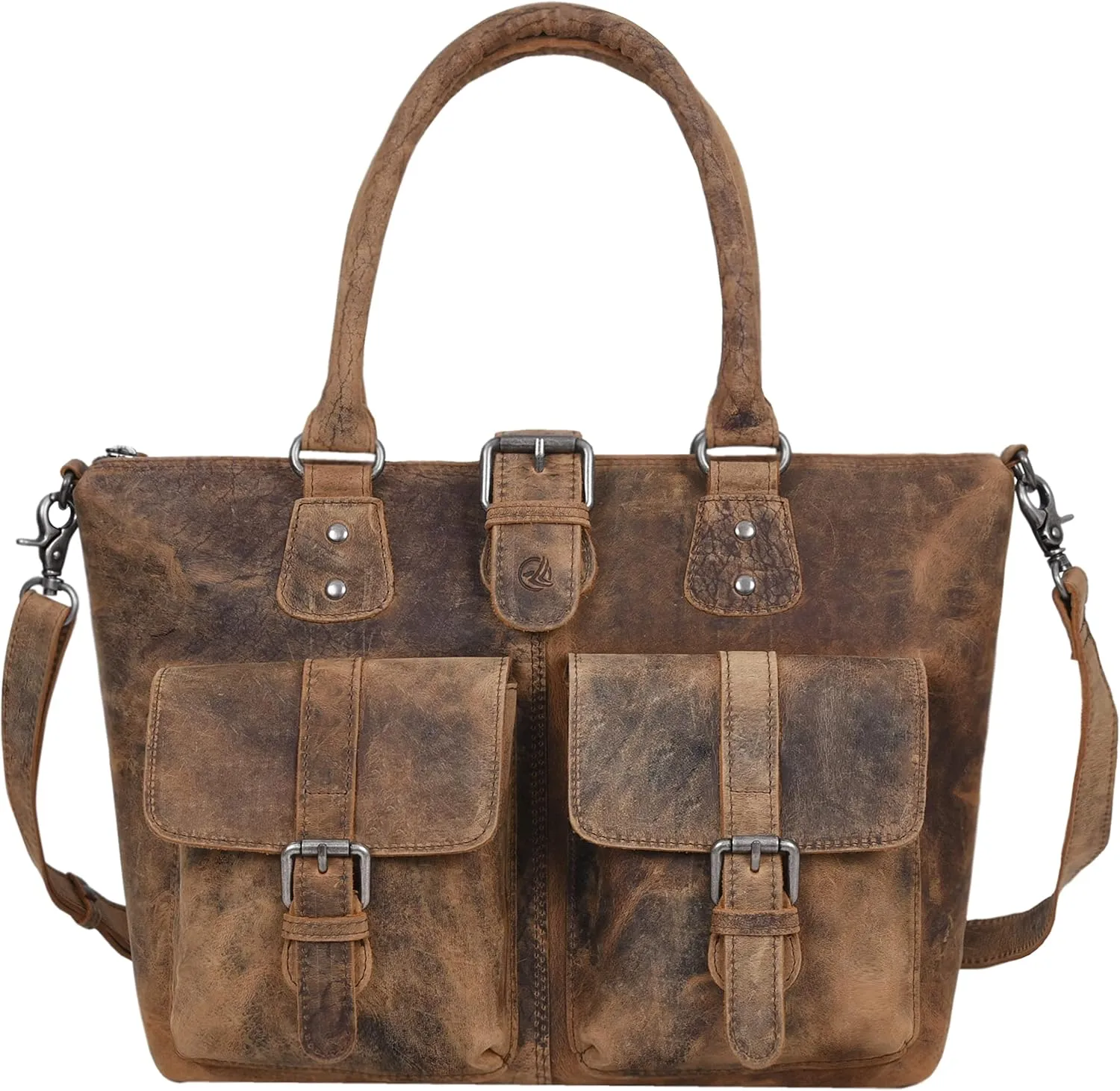 ANTONIO VALERIA Beck Hunter Leather Top Handle Bag for Women