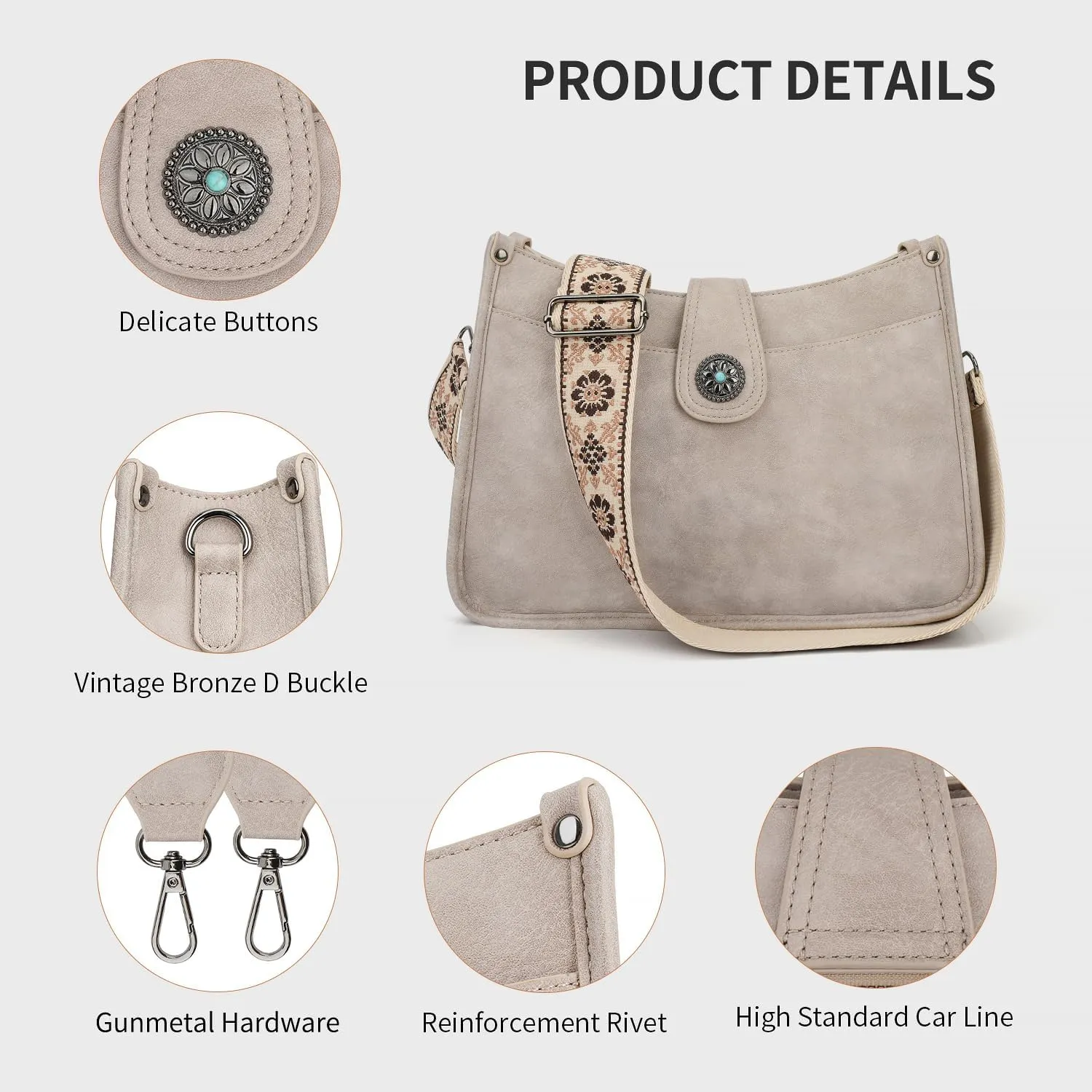 APHISON Crossbody Bags For Women Trendy, Leather Hobo Handbag Crossbody Purses Shoulder Bucket Bag with 2 Strap