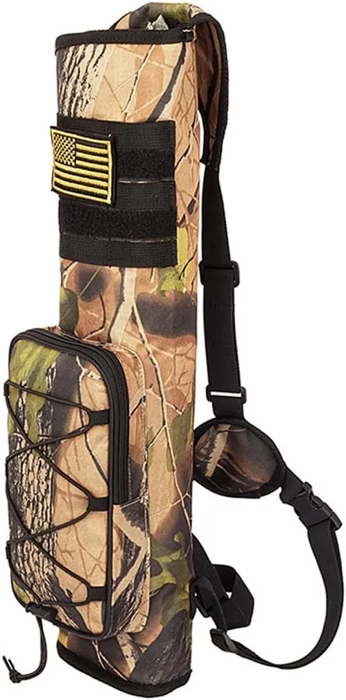 Archery Quiver for Arrows Multi-Function Back with Molle System Tactical Arrow Holder Archery Bag Accessories and Pockets for Hunting Shooting Target Practice