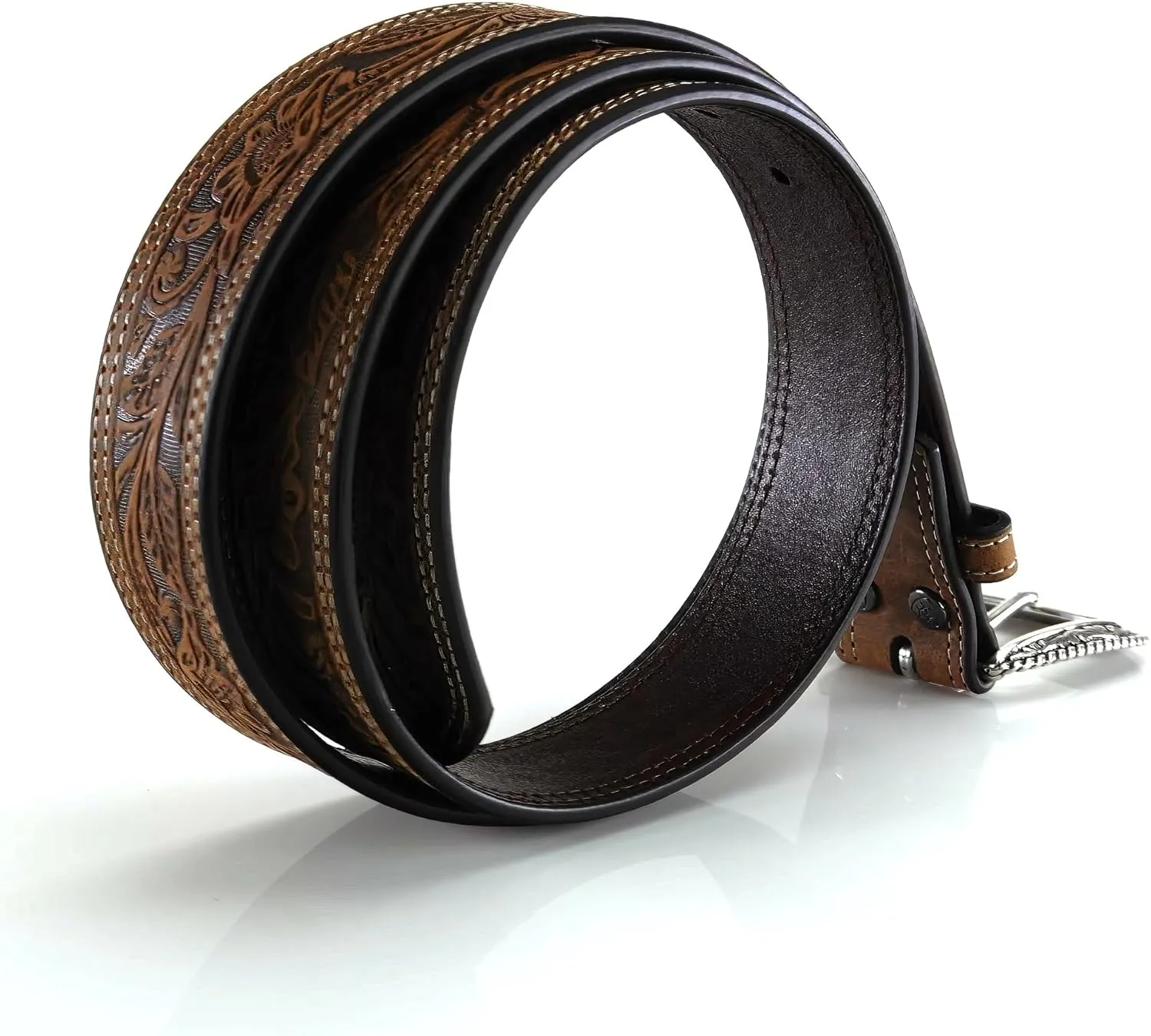 ARIAT Men's Floral Embose Buckle Belt