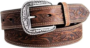 ARIAT Men's Floral Embose Buckle Belt