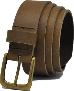 Ashford Ridge Made in England 34mm Full Hide Leather Belt with Brass Colour Buckle