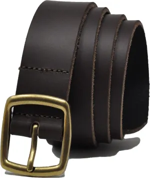 Ashford Ridge Made in England 34mm Full Hide Leather Belt with Brass Colour Full Buckle