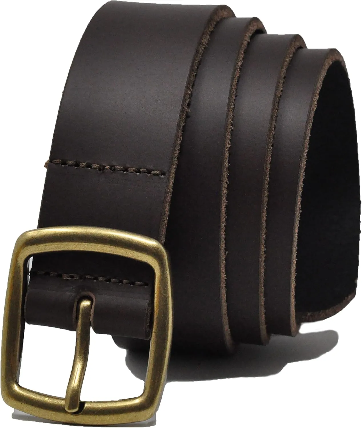 Ashford Ridge Made in England 34mm Full Hide Leather Belt with Brass Colour Full Buckle