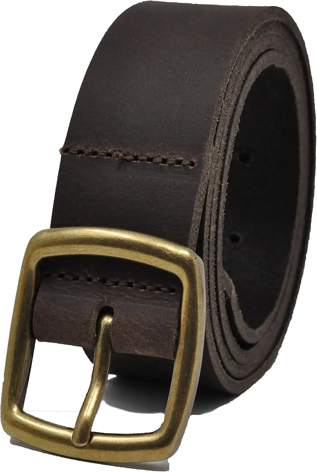 Ashford Ridge Made in England 34mm Full Hide Leather Belt with Brass Colour Full Buckle