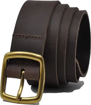 Ashford Ridge Made in England 34mm Full Hide Leather Belt with Brass Colour Full Buckle
