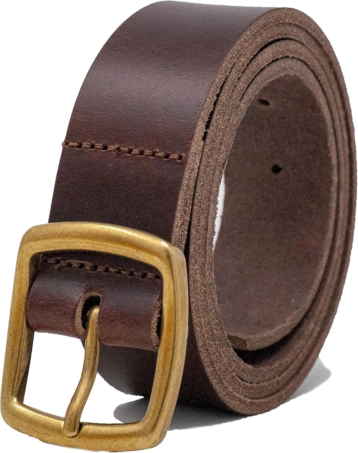 Ashford Ridge Made in England 34mm Full Hide Leather Belt with Brass Colour Full Buckle