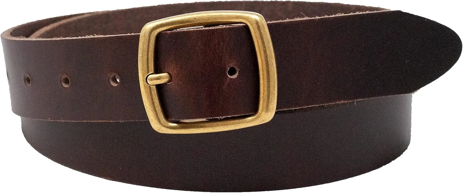 Ashford Ridge Made in England 34mm Full Hide Leather Belt with Brass Colour Full Buckle