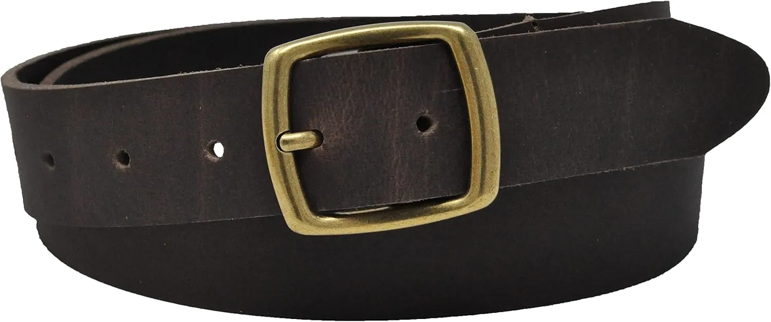 Ashford Ridge Made in England 34mm Full Hide Leather Belt with Brass Colour Full Buckle