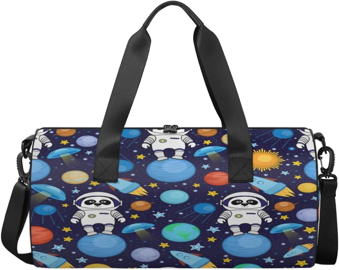 Astronaut Swinging On The Moon Sports Duffel Bag, Gym Tote Bag Waterproof Weekender Travel Bag for Overnight Travel Luggage Workout Women Men (Astronaut)