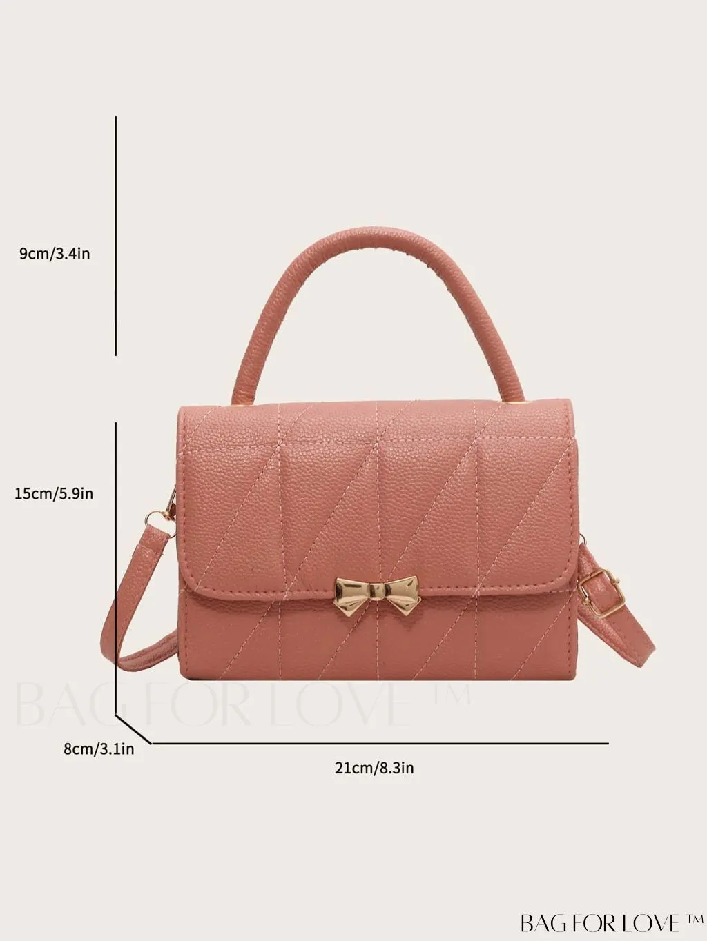 BagForLove - Chic Bow-Accented Flap Handbag with Adjustable Shoulder Strap