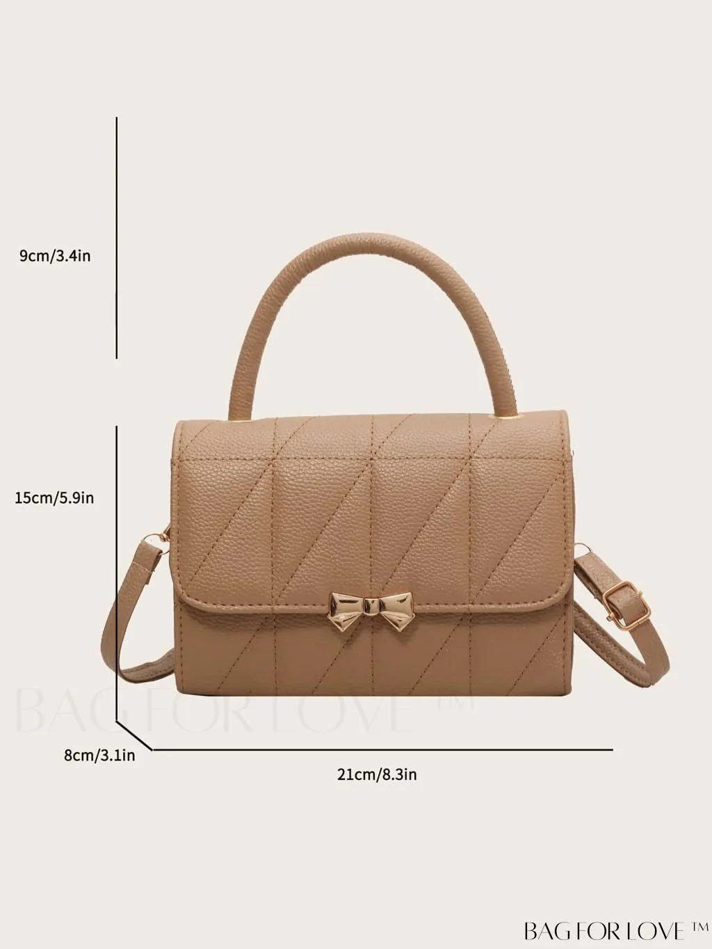 BagForLove - Chic Bow-Accented Flap Handbag with Adjustable Shoulder Strap