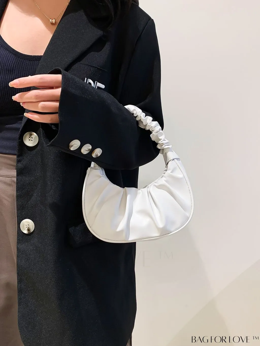 BagForLove - Chic Mini Ruched Bag with Stylish Bag Charm
