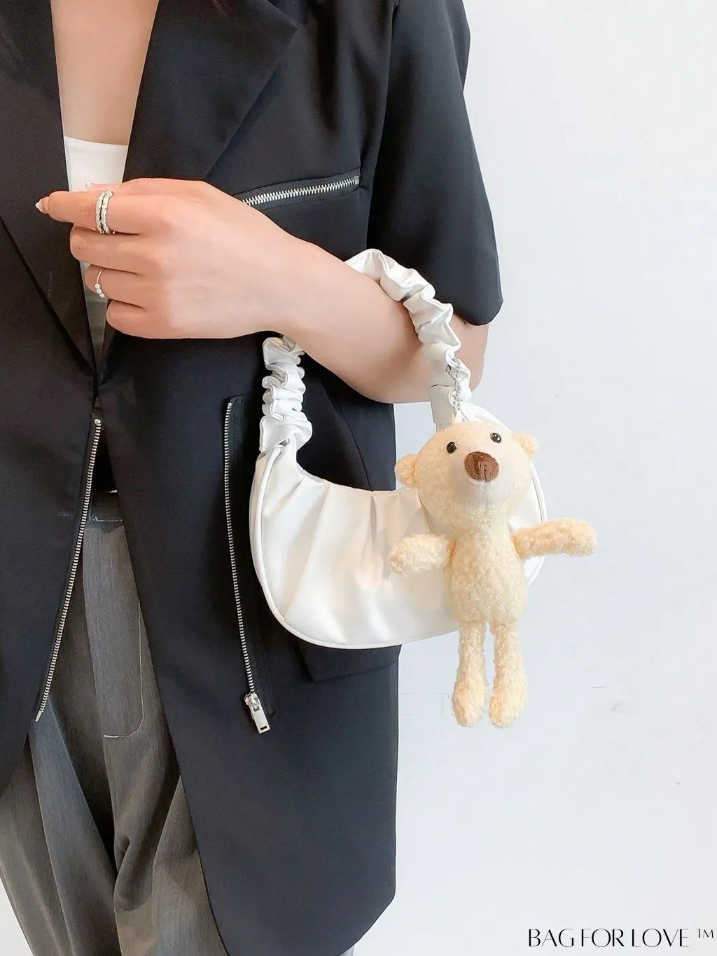 BagForLove - Chic Mini Ruched Bag with Stylish Bag Charm