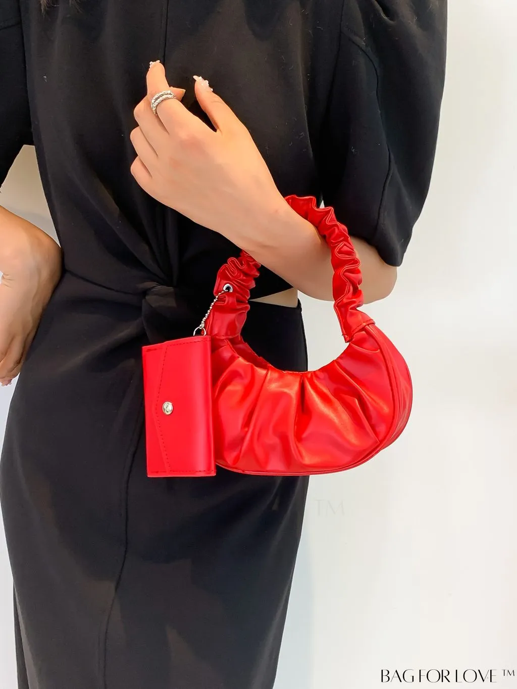 BagForLove - Chic Mini Ruched Bag with Stylish Bag Charm
