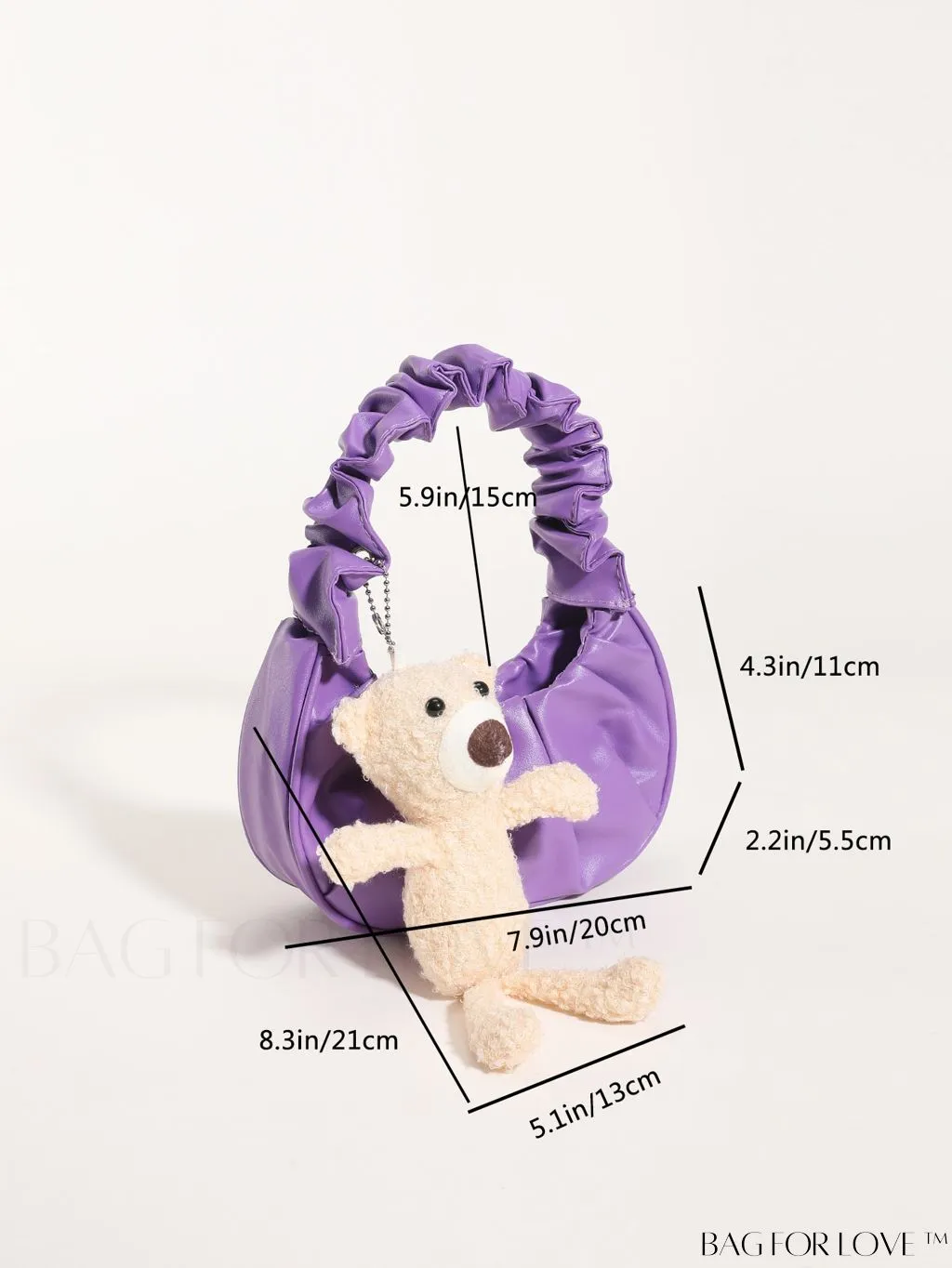 BagForLove - Chic Mini Ruched Bag with Stylish Bag Charm