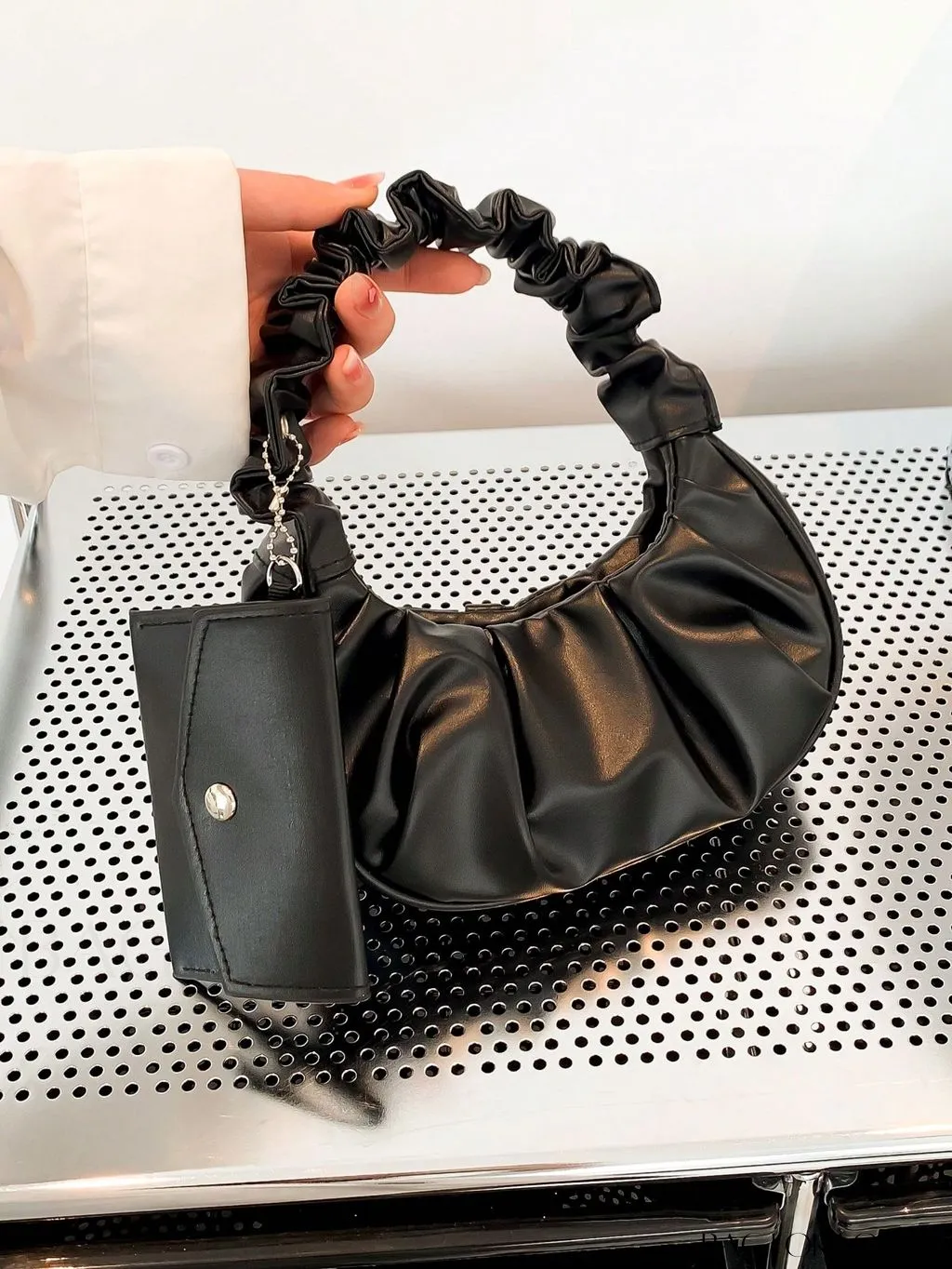 BagForLove - Chic Mini Ruched Bag with Stylish Bag Charm