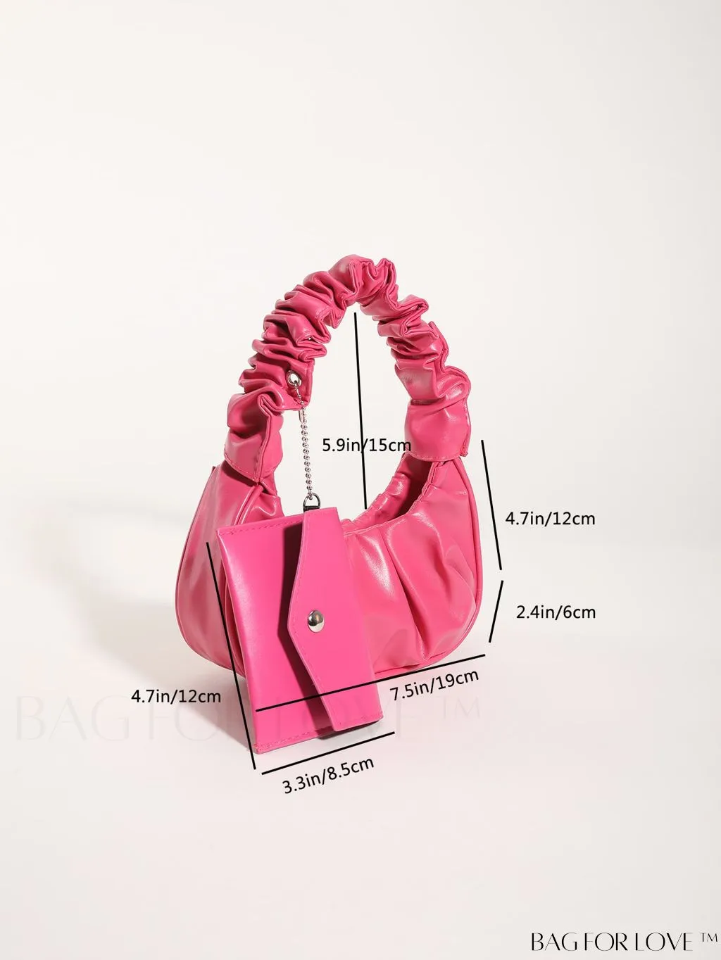 BagForLove - Chic Mini Ruched Bag with Stylish Bag Charm