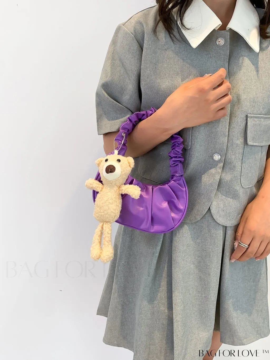 BagForLove - Chic Mini Ruched Bag with Stylish Bag Charm