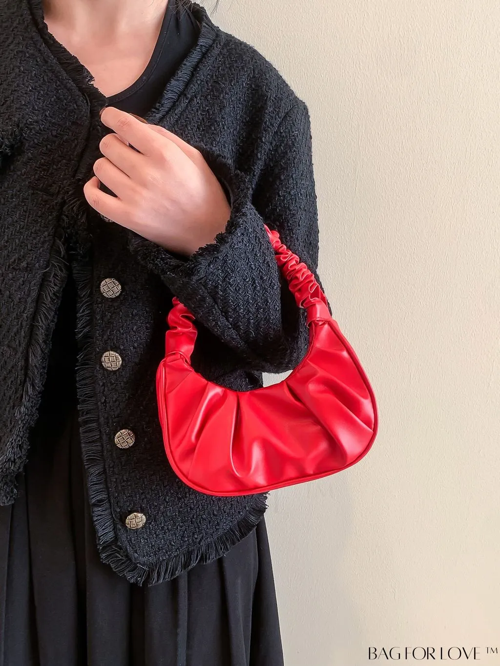 BagForLove - Chic Mini Ruched Bag with Stylish Bag Charm