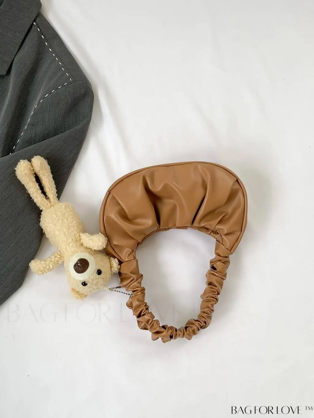 BagForLove - Chic Mini Ruched Bag with Stylish Bag Charm
