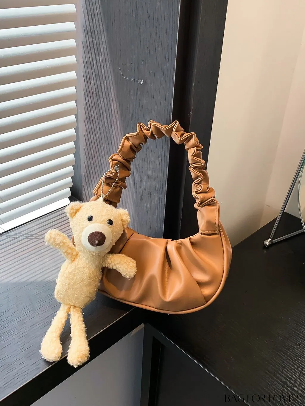 BagForLove - Chic Mini Ruched Bag with Stylish Bag Charm