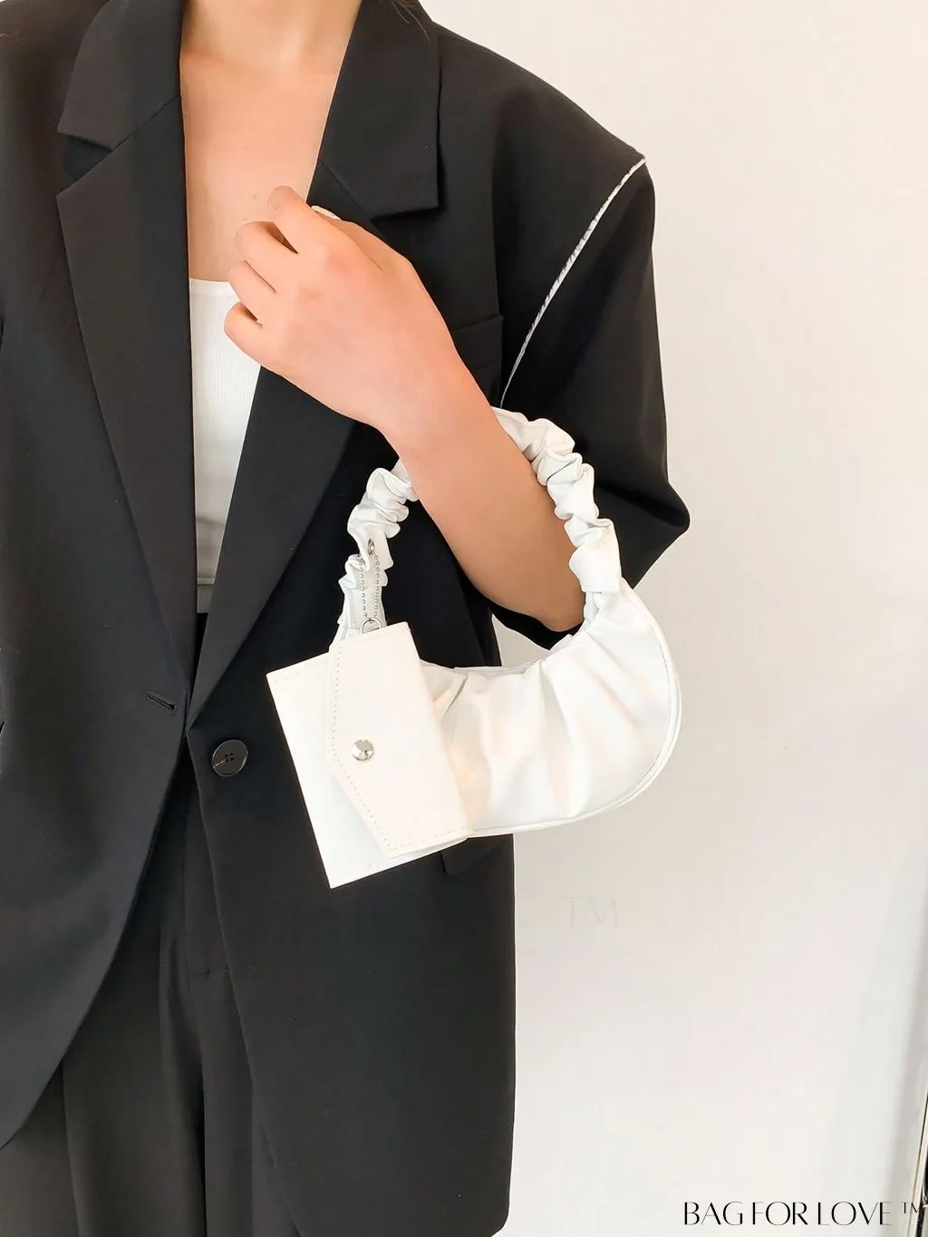 BagForLove - Chic Mini Ruched Bag with Stylish Bag Charm