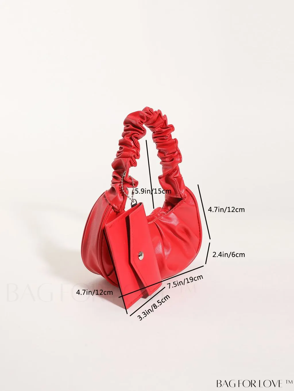 BagForLove - Chic Mini Ruched Bag with Stylish Bag Charm